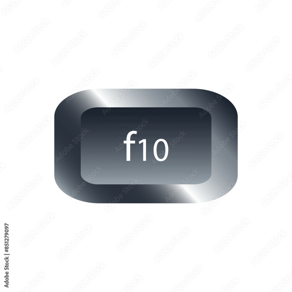 QWERTY button on laptop. Vector. F10 function keyboard with a simple editable design. QWERTY button on laptop. Vector. F10 function keyboard with a simple editable design.