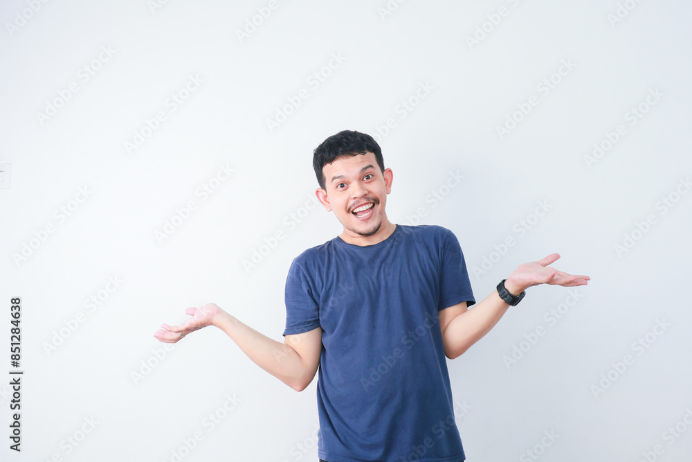 happy asian young man with open arms happy asian young man with open arms