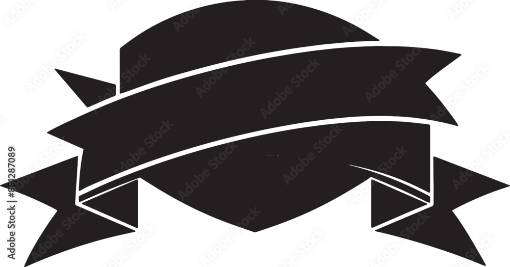 black and white ribbon icon illustration black and white ribbon icon illustration
