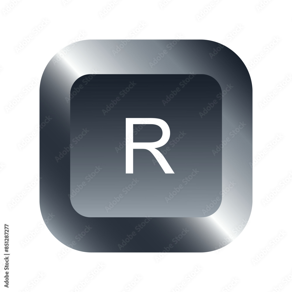 QWERTY button on laptop. Vector. R-letter keyboard with a simple editable design. QWERTY button on laptop. Vector. R-letter keyboard with a simple editable design.