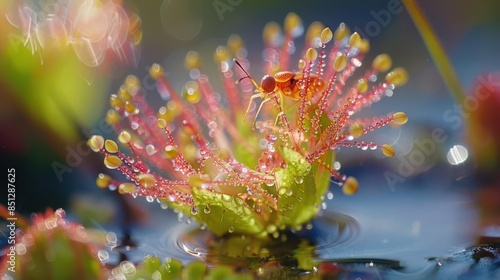 Wallpaper Mural An insect catching plant in a sticky bog, highlighting its unique and fascinating features Torontodigital.ca