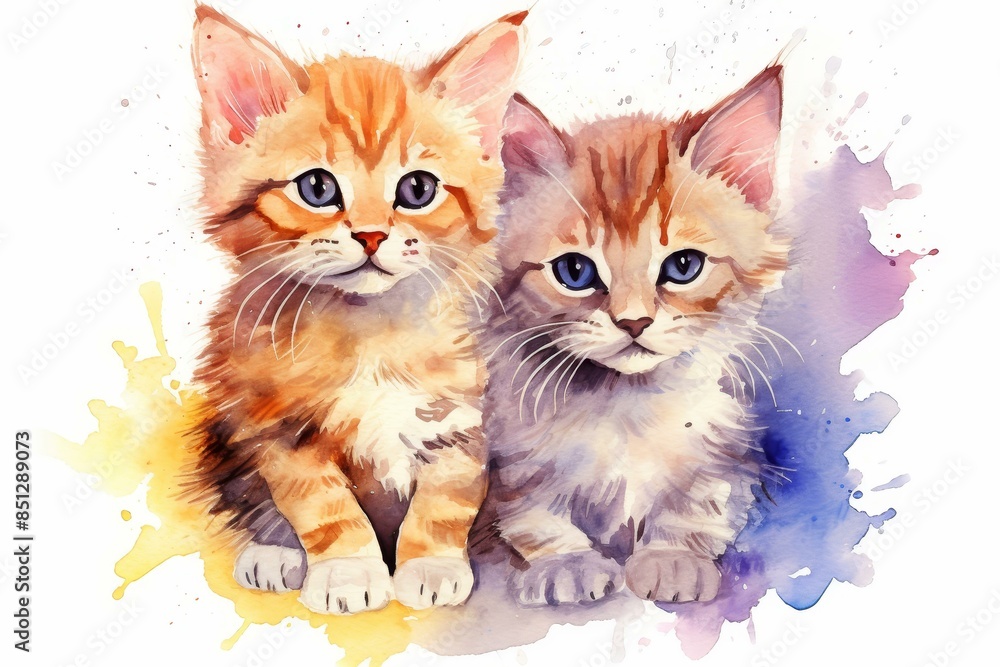 Adorable feline art with two cute faces perfect for cat lovers. Adorable feline art with two cute faces perfect for cat lovers.