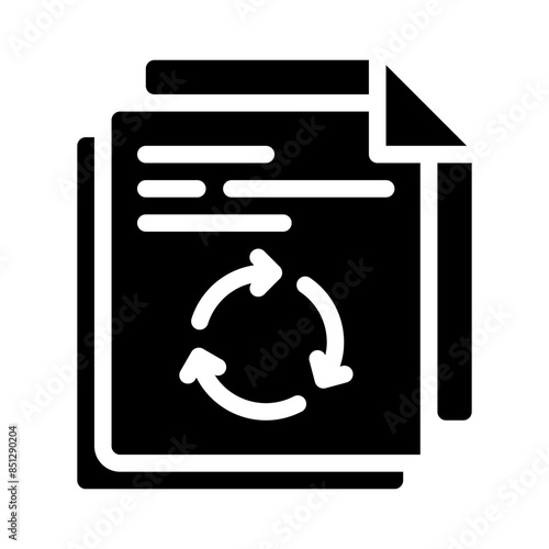 paper recycle glyph icon
