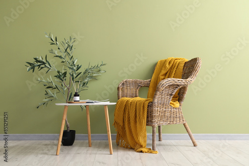 Wicker armchair, reed diffu...