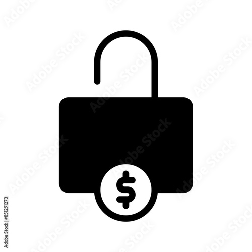 unlock dollar coin icon or logo illustration outline style. Icons ecommerce.