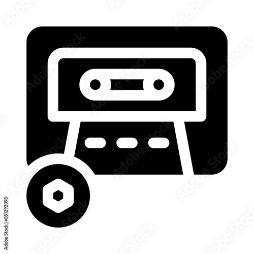 cassette glyph icon