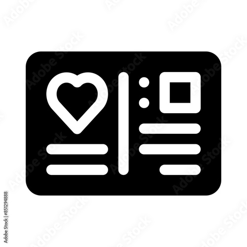 postcard glyph icon