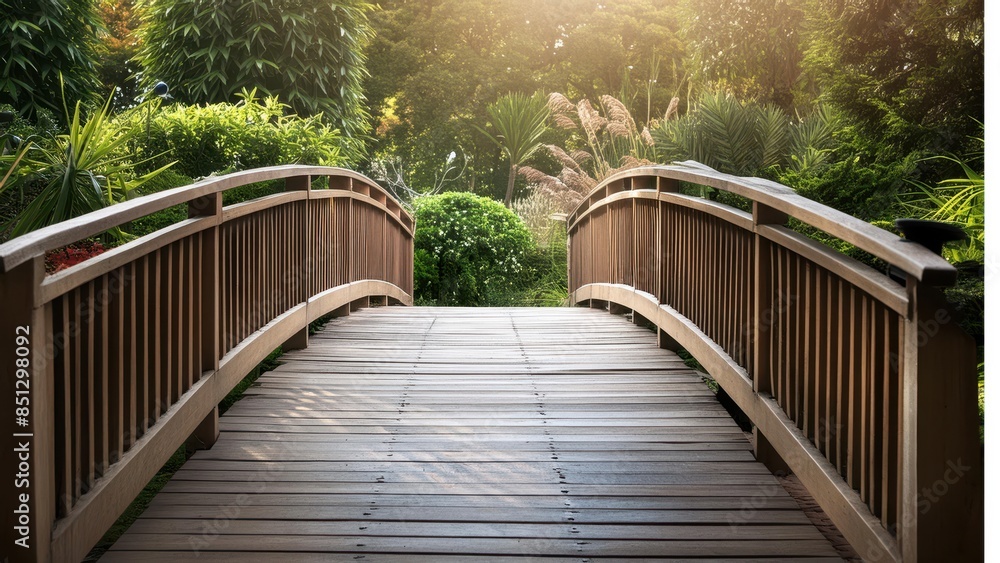 cozy small bridge in the garden