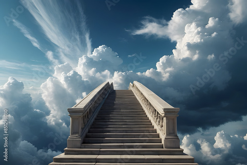 Stairs straight to heaven, concept of merit and good mindset