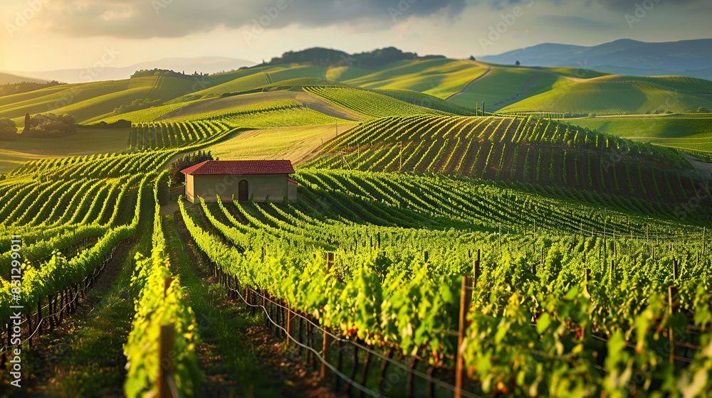 vineyard on rolling hills vineyard on rolling hills