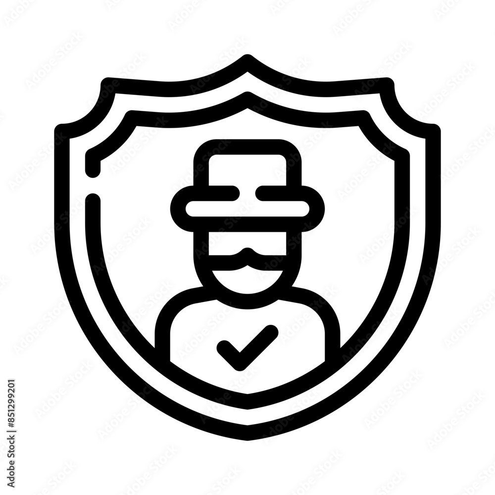 theft insurance line icon