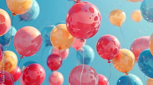 Wallpaper Mural Colorful Balloons Floating in the Blue Sky Torontodigital.ca