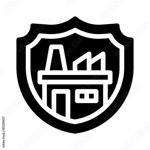 Factory plant glyph icon