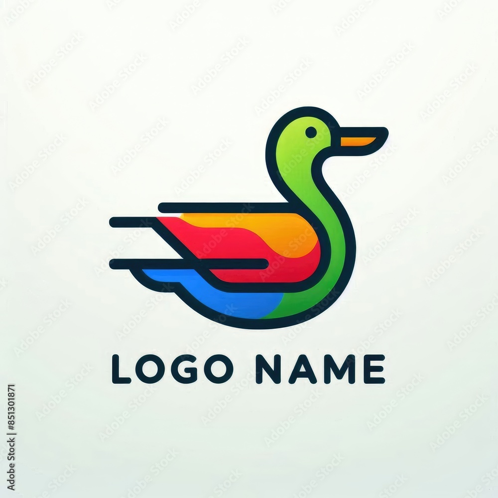 Fototapeta premium Duck-Inspired Logo: Uniqueness in Design
