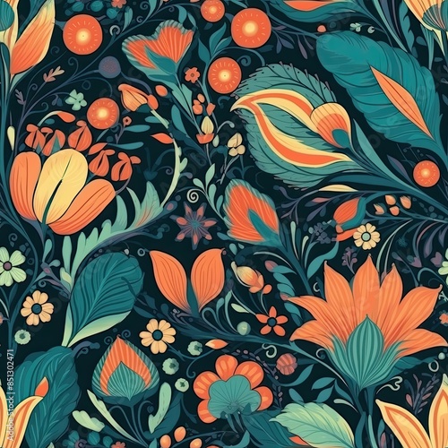 Floral seamless pattern, flower pattern, background.