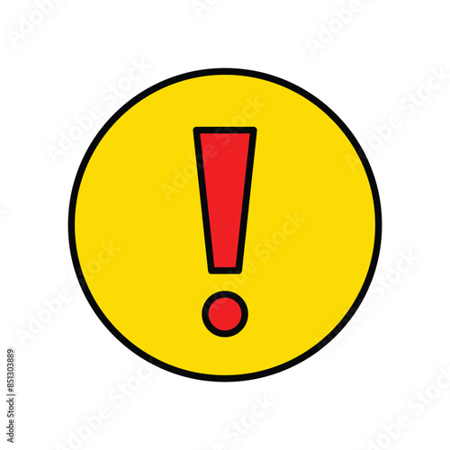 exclamation icon vector template design flat and simple