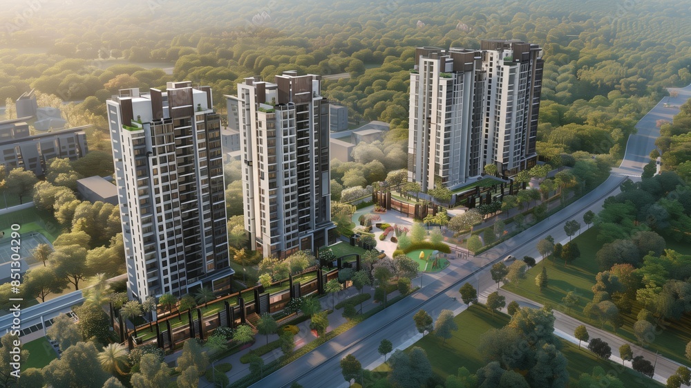 Obraz premium Top view of Apartment Complex