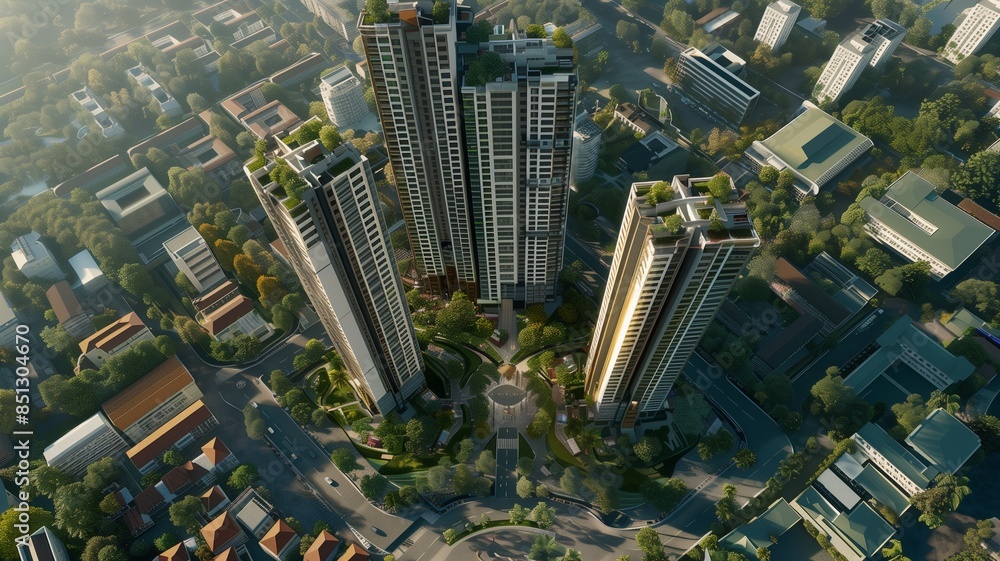 Obraz premium Top view of Apartment Complex