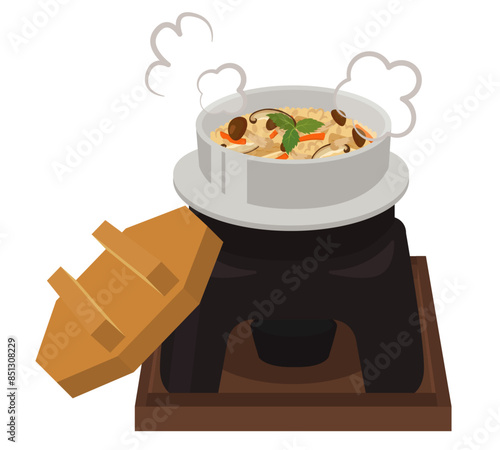 食事_釜飯_かやくご飯　五目釜めし