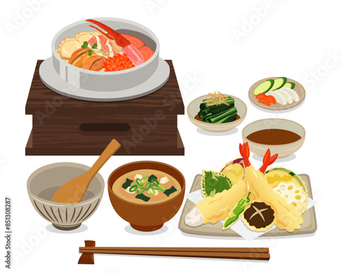 食事_釜飯_海鮮釜めし定食（背景白）