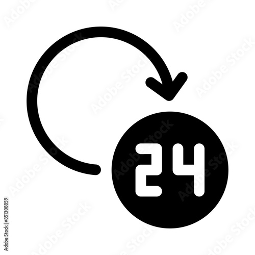 24 hours glyph icon