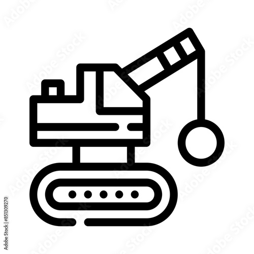 demolish line icon