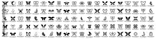 set of creative abstract butterfly logo design. Vector illustration
