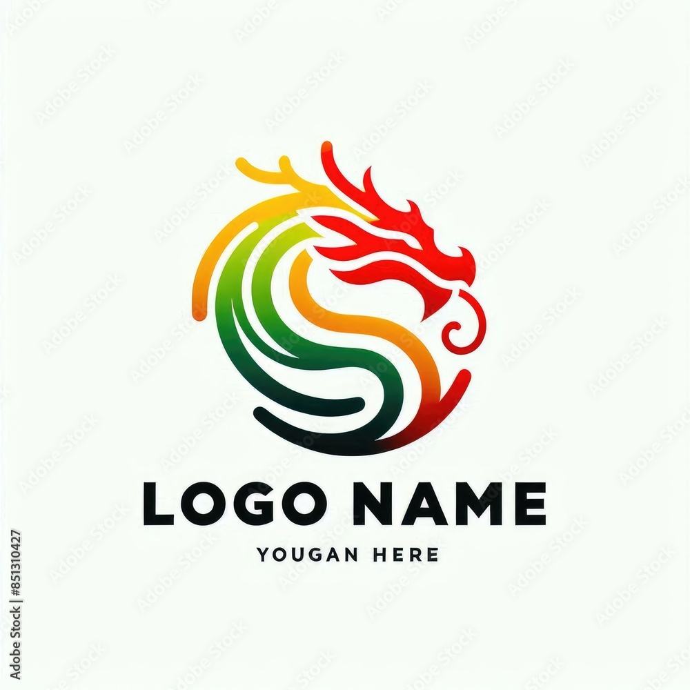 Obraz premium Futuristic Dragon Logo: Power and Innovation in Design