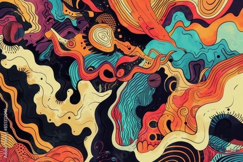 Abstract Organic Shapes in Vibrant Colors