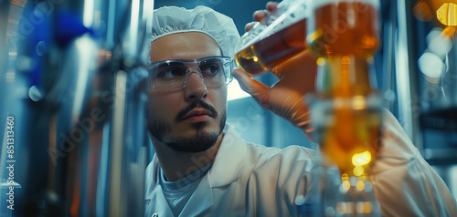 Wallpaper Mural Professional Brewer Examining Craft Beer Quality in Brewery Torontodigital.ca