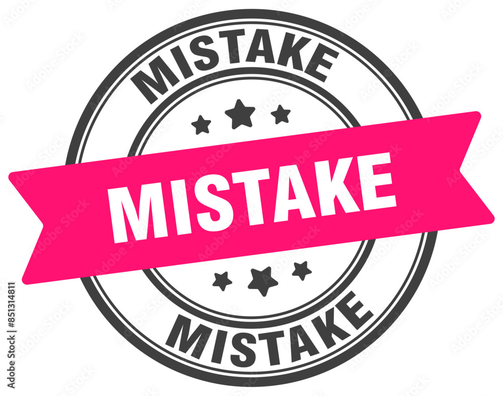 Fototapeta premium mistake stamp. mistake label on transparent background. round sign