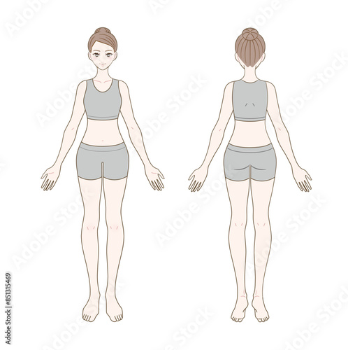 女性全身（前面・背面）セット