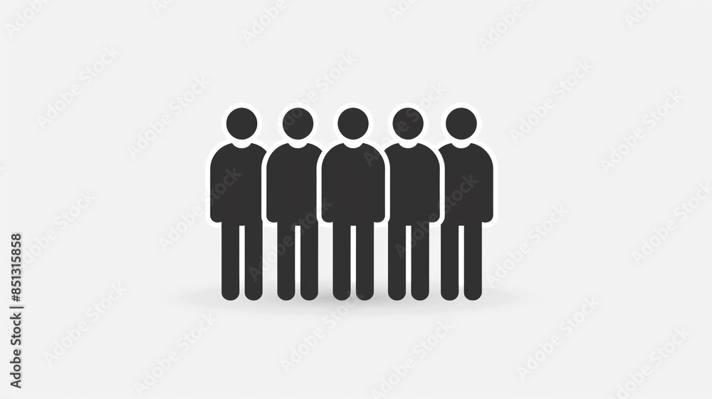 A minimalist black vector group icon on white background. A minimalist black vector group icon on white background.