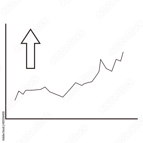上り調子のグラフのイラスト