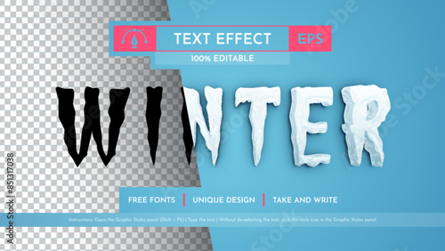 Winter Editable Text Effect, Graphic Style