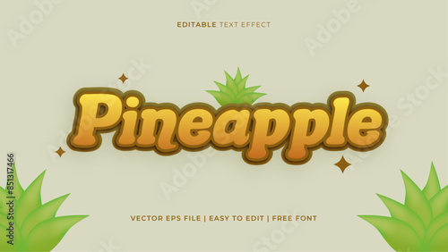 Editable text effects template design with fruits theme and cheerful colors