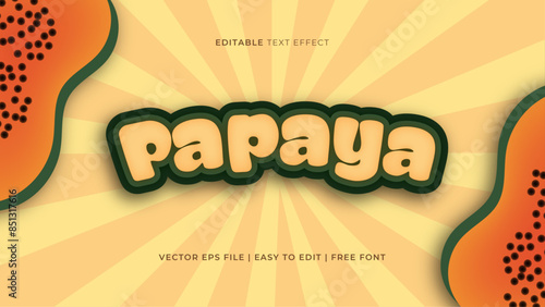 Editable text effects template design with fruits theme and cheerful colors