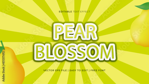 Editable text effects template design with fruits theme and cheerful colors