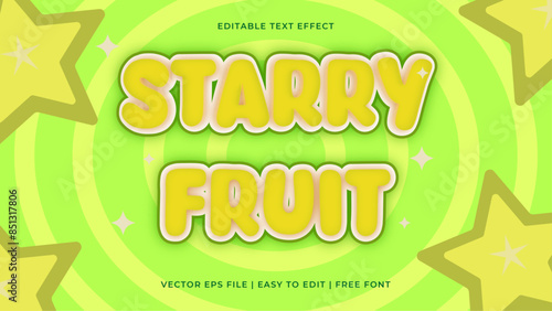 Editable text effects template design with fruits theme and cheerful colors