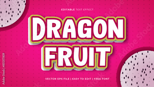 Editable text effects template design with fruits theme and cheerful colors
