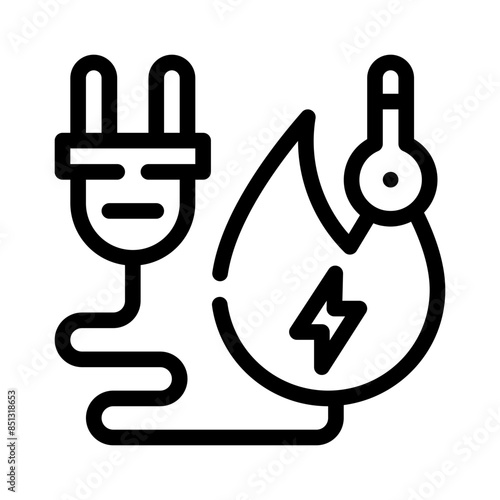 geothermal energy line icon