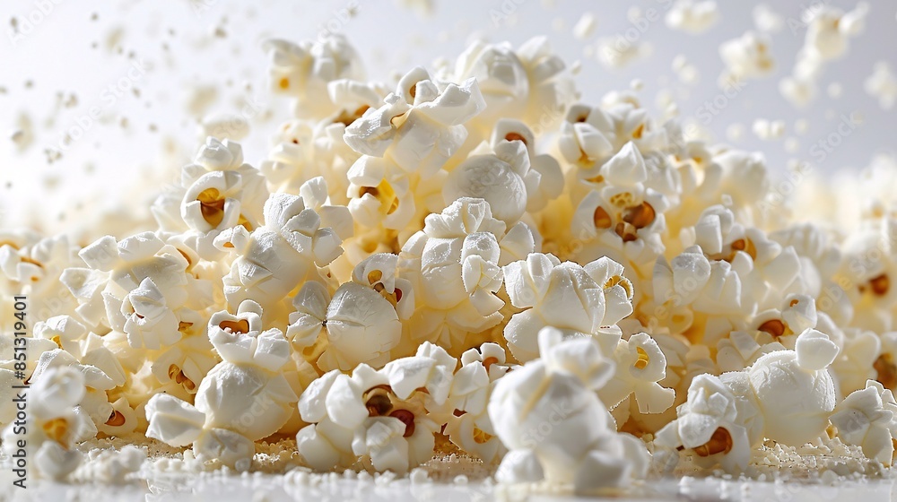 Heap of delicious new popcorn on a white background. Heap of delicious new popcorn on a white background.