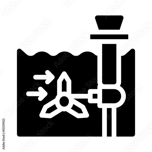 tidal power glyph icon