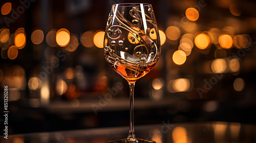 Wallpaper Mural A wine glass with an elegant design etched on its surface, adding a touch of sophistication to any occasion. Torontodigital.ca