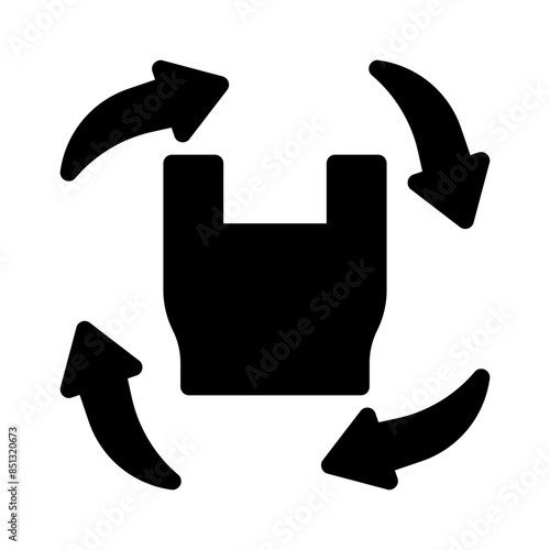 Recycled Plastic Bag glyph icon