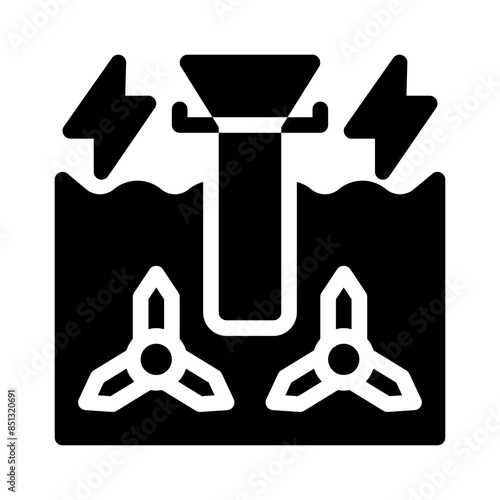 tidal power glyph icon