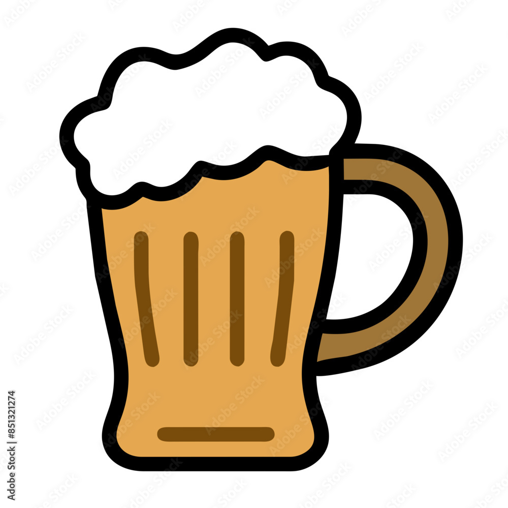 Colored icon: beer glass with foam Colored icon: beer glass with foam
