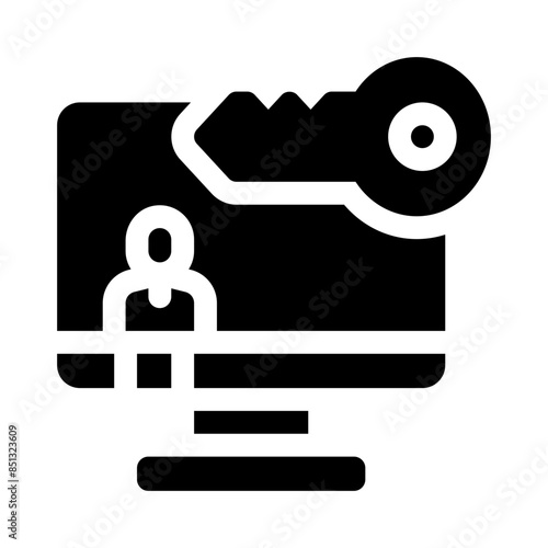 desktop computer glyph icon