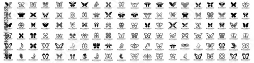 set of creative abstract butterfly logo design. Vector illustration