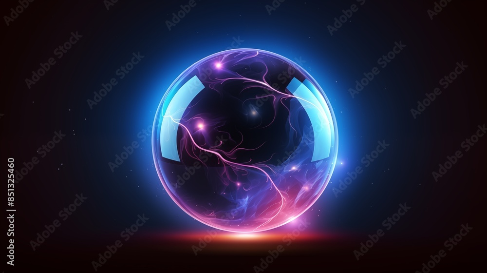 A Vibrant and Mystical Sphere Pulsating with Cosmic Energy A Vibrant and Mystical Sphere Pulsating with Cosmic Energy